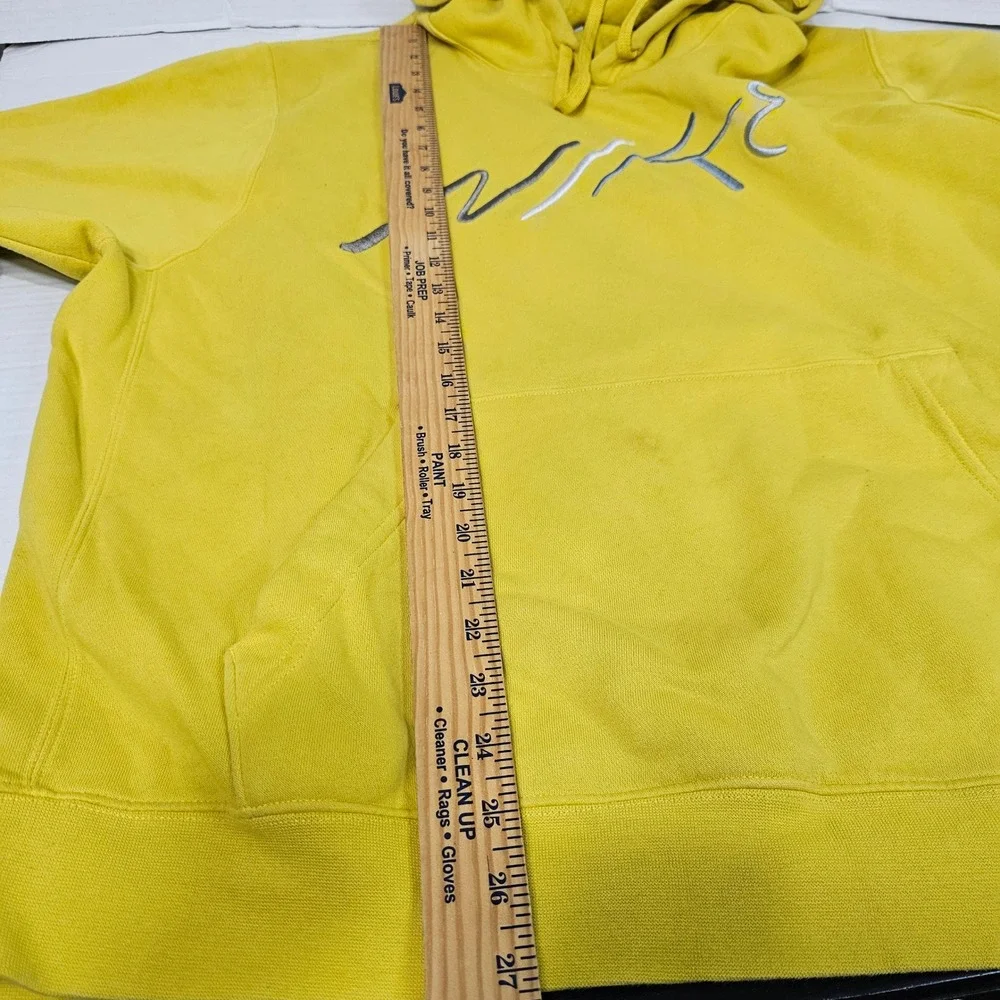Nike Mens Script Logo Fleece Hoodie Mustard Yellow XL RN56323 CA05553
